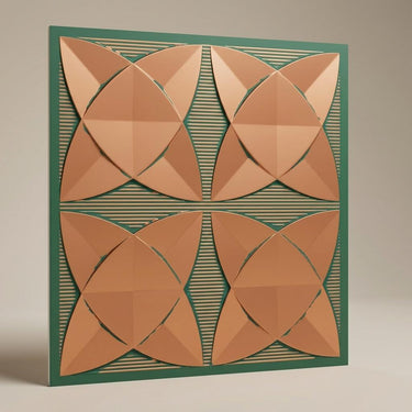 Rustic Royal Green - Greek Geometric - Green, Black - Decorative Ceiling Panel - 2 ft x 2 ft