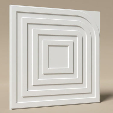 Crisp Cloud Paintable - Greek Geometric - White - Decorative Ceiling Panel - 2 ft x 2 ft