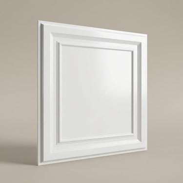 Paintable Silk - Greek Geometric - White - Decorative Ceiling Panel - 2 ft x 2 ft