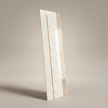 Côte Echo Copper- White PVC Panels | 8 x 2 Ft, 4 mm