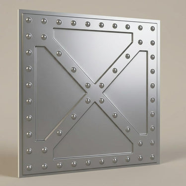 Glossy Silver - Greek Geometric - Silver - Decorative Ceiling Panel - 2 ft x 2 ft