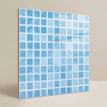 Neapolitan Azure Terrazzo, Light Blue, Zellige Chips, Tiles - Vitrified - Full Body, 1 x 1 ft, 9 mm