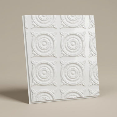 Neutral Paintable - Moraccan Meshwork - White - Decorative Ceiling Panel - 2 ft x 2 ft