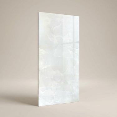 Polar Purity, Cool White, Onyx Marble, Tiles - Vitrified - Full Body, 4 x 2 ft, 7 mm