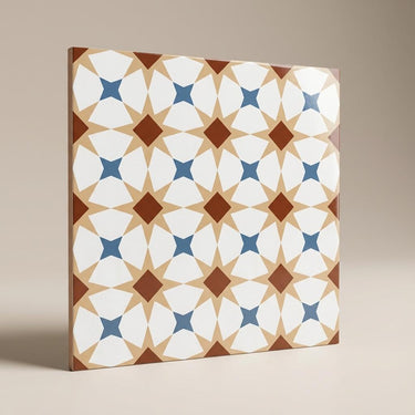 Moroccan Starlight, Orange, Moroccan, Tiles - Ceramic, 1 x 1 ft, 7 mm