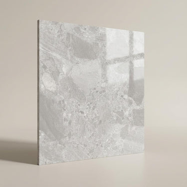 Teraco Sterling, Light Grey, Stone, Tiles - Vitrified - Full Body, 2 x 2 ft, 8.8 mm