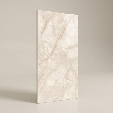 Zibon Crème Silk, Beige, Marble, Tiles - Vitrified - Full Body, 5 x 2.5 ft, 9 mm