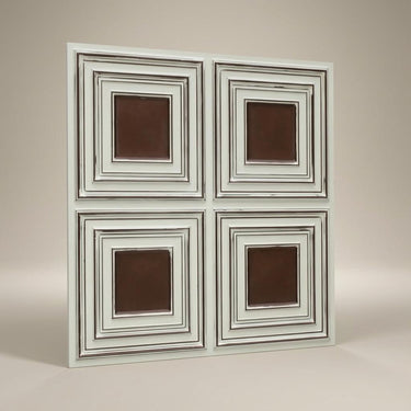 Copper Antique Mocha - Greek Geometric - Copper, Bronze - Decorative Ceiling Panel - 2 ft x 2 ft