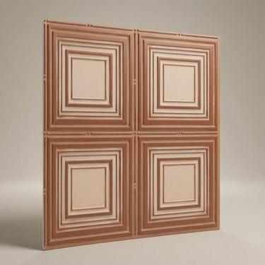 Chromatic Sandstone - Greek Geometric - Beige, Brown - Decorative Ceiling Panel - 2 ft x 2 ft