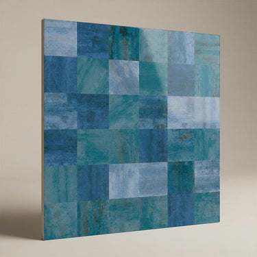 Fenix Clover Mosaic, Navy Blue, Zellige Chips, Tiles - Vitrified - Full Body, 1 x 1 ft, 9 mm