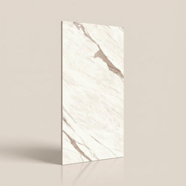 Calacatta Classico Prestige, Pure White, Marble, Tiles - Vitrified - Full Body, 5 x 2.5 ft, 9 mm