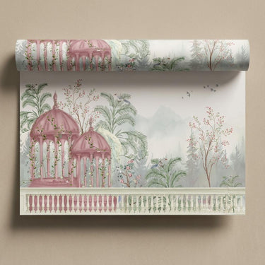 Courtyard Blooms, Scenic escape, Wallpaper, 54  sft