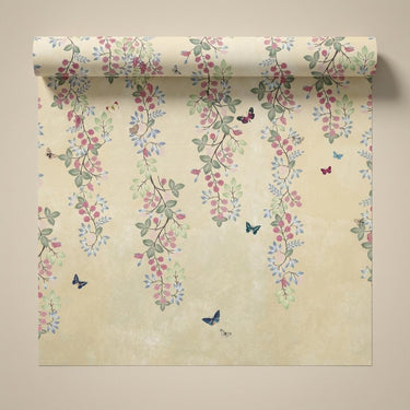 Falling Leaves Breeze Soft White, Botanical Tales, Wallpaper, 58  sft