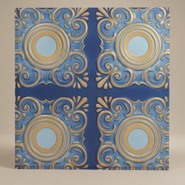 Creative Golden Swan - Baali Botanical - Gold, Yellow - Decorative Ceiling Panel - 2 ft x 2 ft