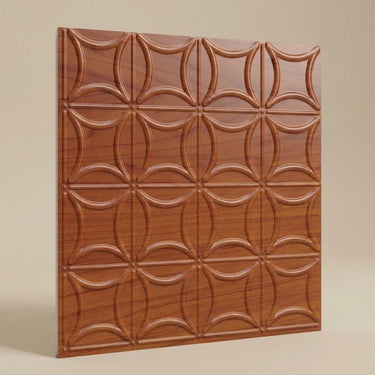 Maple Cherry Wood - Moraccan Meshwork - Brown, Wooden - Decorative Ceiling Panel - 2 ft x 2 ft