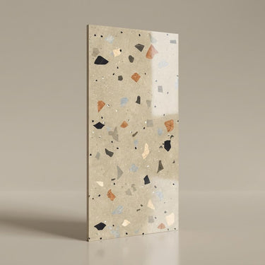 Lome Vearde Terrazzo, Terracotta, Terrazzo, Tiles - Vitrified - Full Body, 4 x 2 ft, 9 mm