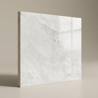 Zibon Sterling Silk, Light Grey, Marble, Tiles - Vitrified - Full Body, 5 x 2.5 ft, 9 mm