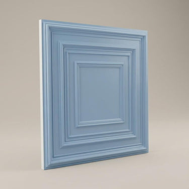 Patina Steel Blue - Greek Geometric - Green, Black - Decorative Ceiling Panel - 2 ft x 2 ft