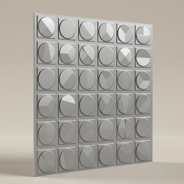 Satin Silver - Greek Geometric - Silver - Decorative Ceiling Panel - 2 ft x 2 ft