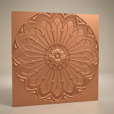 Dye Copper - Baali Botanical - Copper - Decorative Ceiling Panel - 2 ft x 2 ft