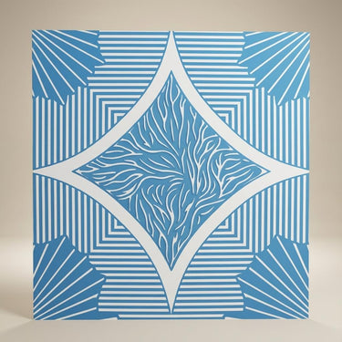 Avant Blue Dove - Baali Botanical - Blue, Grey - Decorative Ceiling Panel - 2 ft x 2 ft