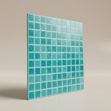 Milanese Sterling Mosaic, Blue, Zellige Chips, Tiles - Vitrified - Full Body, 1 x 1 ft, 9 mm