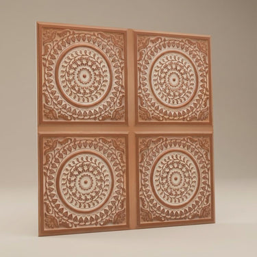 Vision Sandstone - Persian Motifs - Beige, Brown - Decorative Ceiling Panel - 2 ft x 2 ft