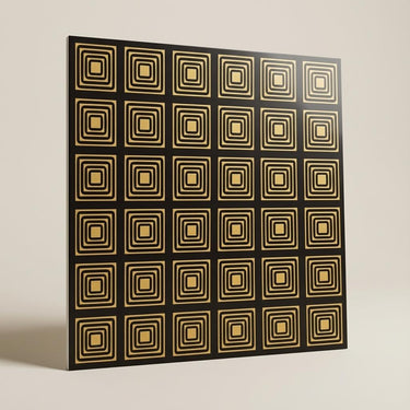 Antique Gold Burnished - Greek Geometric - Gold, Brown - Decorative Ceiling Panel - 2 ft x 2 ft