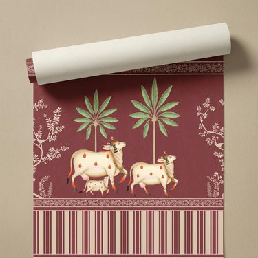 Sacred Fields- Red, Heritage Impressions, Wallpaper, 54  sft