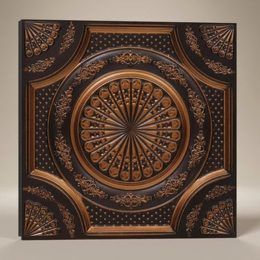 Shimmer Antique Copper - Baali Botanical - Copper, Bronze - Decorative Ceiling Panel - 2 ft x 2 ft