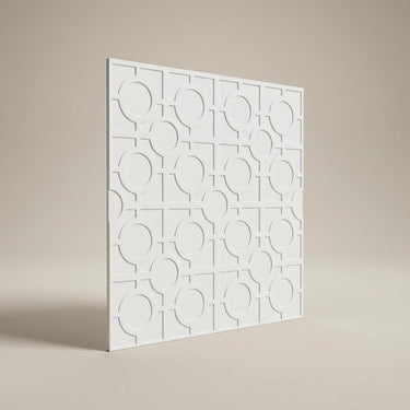 Dawn Pearl Paintable - Greek Geometric - White - Decorative Ceiling Panel - 2 ft x 2 ft