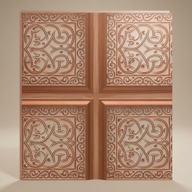 Artistic Sandstone - Persian Motifs - Beige, Brown - Decorative Ceiling Panel - 2 ft x 2 ft