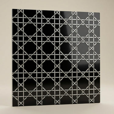 Antique Silver Sheen - Moraccan Meshwork - Silver, Grey - Decorative Ceiling Panel - 2 ft x 2 ft