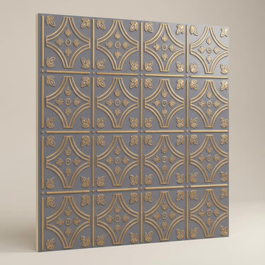 Artistic Royal Grey - Moraccan Meshwork - Silver, Grey - Decorative Ceiling Panel - 2 ft x 2 ft