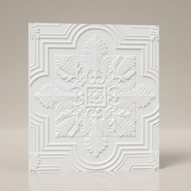 Porcelain Paintable - Persian Motifs - White - Decorative Ceiling Panel - 2 ft x 2 ft