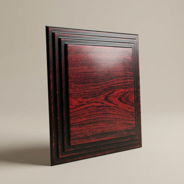 Shine Antique Rosewood - Greek Geometric - Brown, Black - Decorative Ceiling Panel - 2 ft x 2 ft