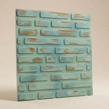 Vintage Tin Renaissance - Greek Geometric - Blue, Silver - Decorative Ceiling Panel - 2 ft x 2 ft