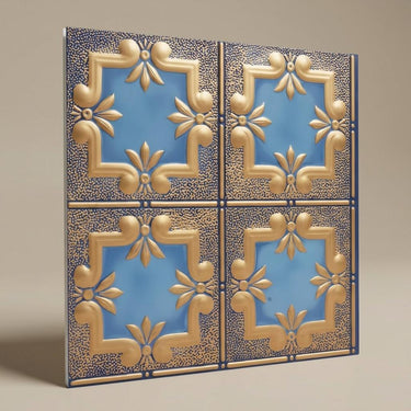 Dramatic Golden Swan - Baali Botanical - Gold, Yellow - Decorative Ceiling Panel - 2 ft x 2 ft