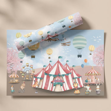 Circus Carnival-Blue, Kiddopia, Wallpaper, 54  sft