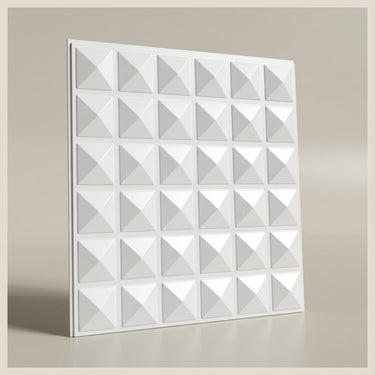 Bright Paintable - Greek Geometric - White - Decorative Ceiling Panel - 2 ft x 2 ft