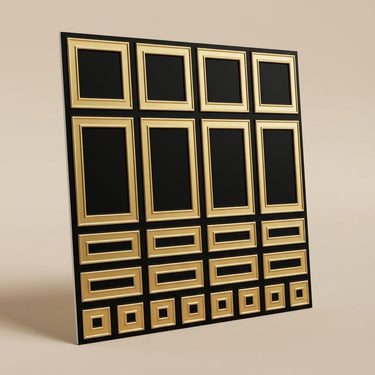 Elegant Gold Mine - Greek Geometric - Gold, Brown - Decorative Ceiling Panel - 2 ft x 2 ft