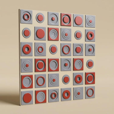 Prism Dusty Copper - Greek Geometric - Copper, Brown - Decorative Ceiling Panel - 2 ft x 2 ft