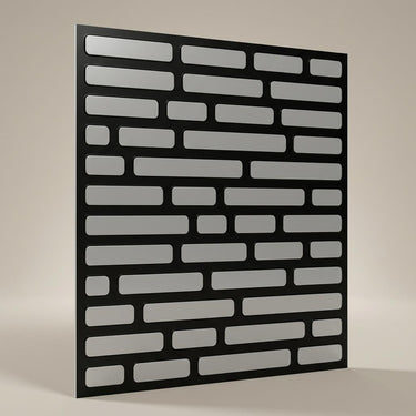 Antique Silver Metallic - Greek Geometric - Silver, Grey - Decorative Ceiling Panel - 2 ft x 2 ft