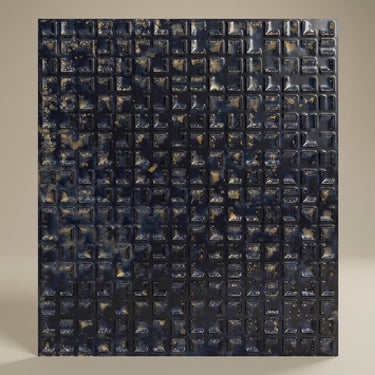 Gothic Midnight Gold - Greek Geometric - Gold, Brown - Decorative Ceiling Panel - 2 ft x 2 ft