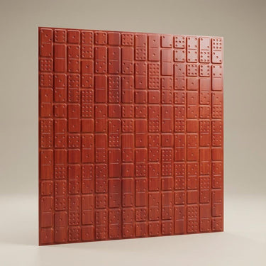 Native Dark Cherry - Greek Geometric - Brown, Wooden - Decorative Ceiling Panel - 2 ft x 2 ft