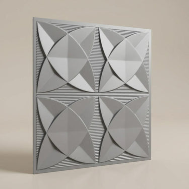 Vivid Milky Grey - Greek Geometric - Grey - Decorative Ceiling Panel - 2 ft x 2 ft