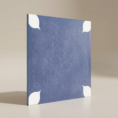 Chettinad Azure Petal, Blue, Athangudi, Tiles - Vitrified - Full Body, 1 x 1 ft, 9 mm