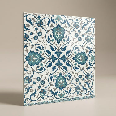 Mystic Bloom Mint Blue Artistic, Medium Grey, Printed, Tiles - Vitrified - Full Body, 2 x 2 ft, 9 mm
