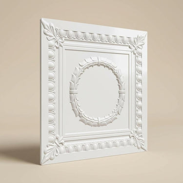 Paintable Cloud - Persian Motifs - White - Decorative Ceiling Panel - 2 ft x 2 ft