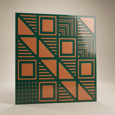 Regal Royal Green - Greek Geometric - Green, Black - Decorative Ceiling Panel - 2 ft x 2 ft